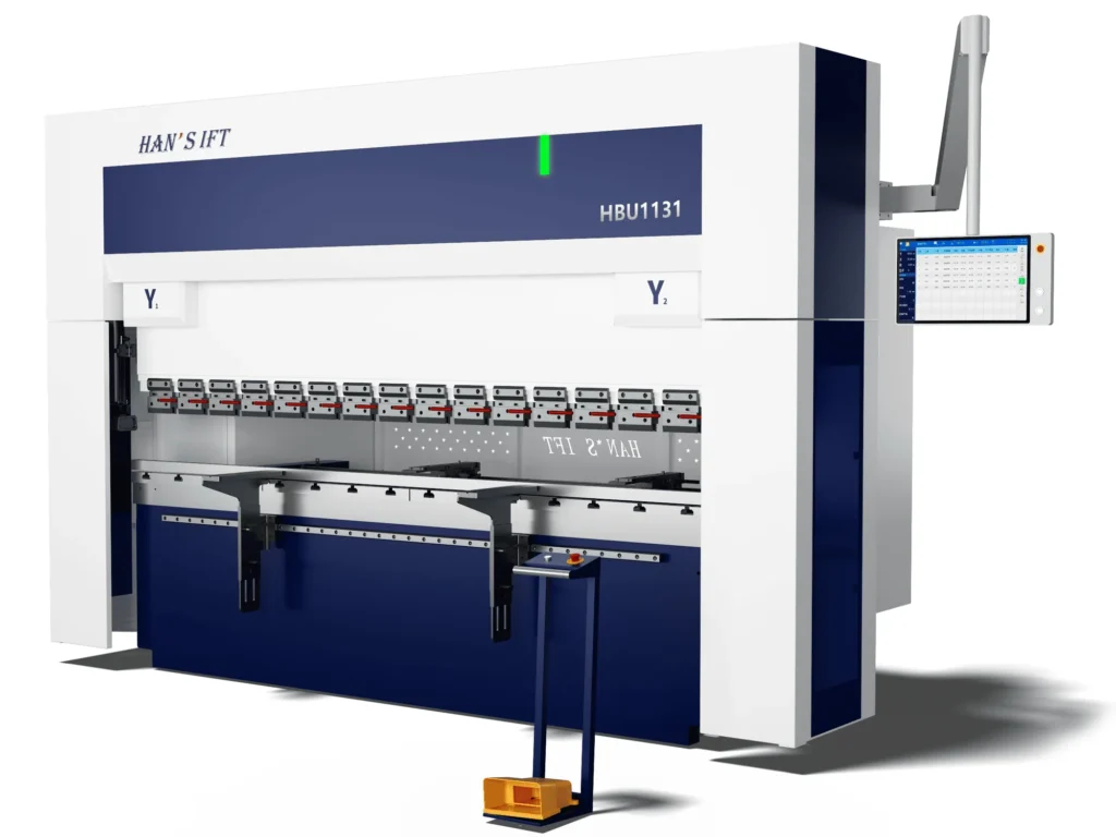 Листогинальний прес з ЧПК Han's IFT HBU1131 у біло-синьому корпусі